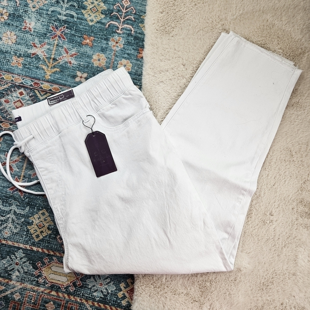Silver Crush White Skinny Pull On Jogger 3X BNWT